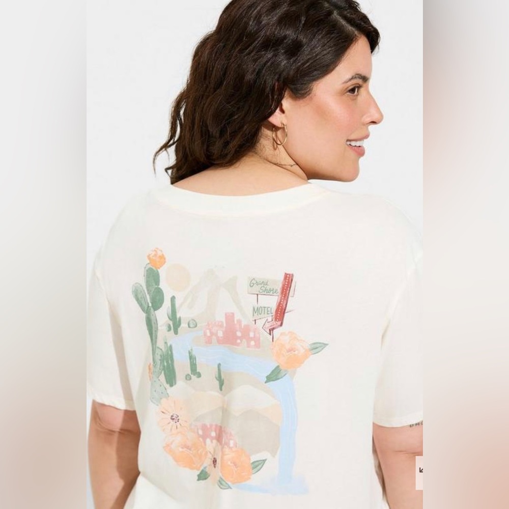 Torrid Desert Motel Relaxed Fit Vintage Cotton Jersey V-Neck Tee